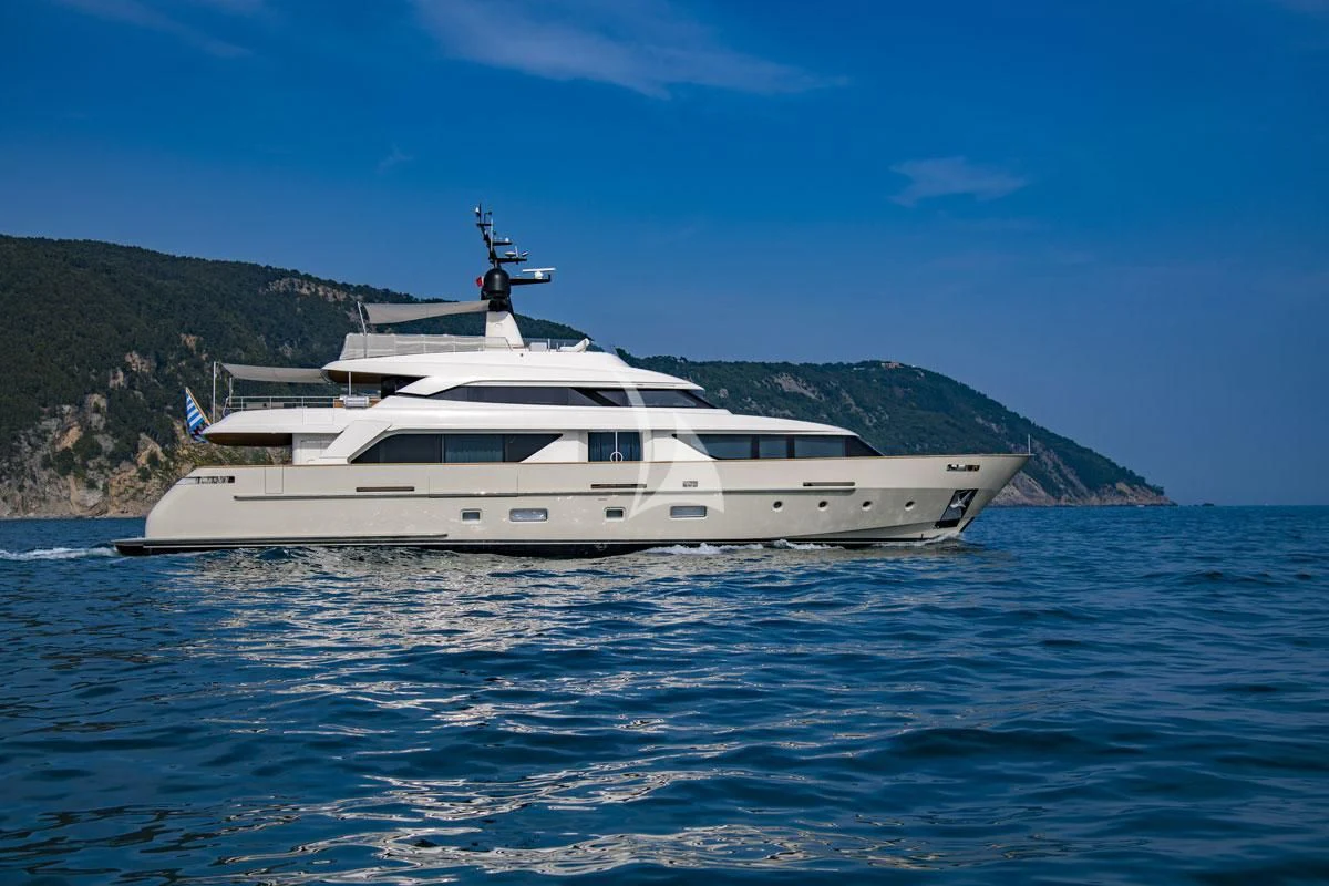 a boat in the water aboard ANYTHING GOES V Yacht for Sale