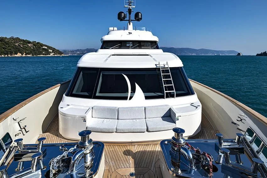 a boat on the water aboard ANYTHING GOES V Yacht for Sale