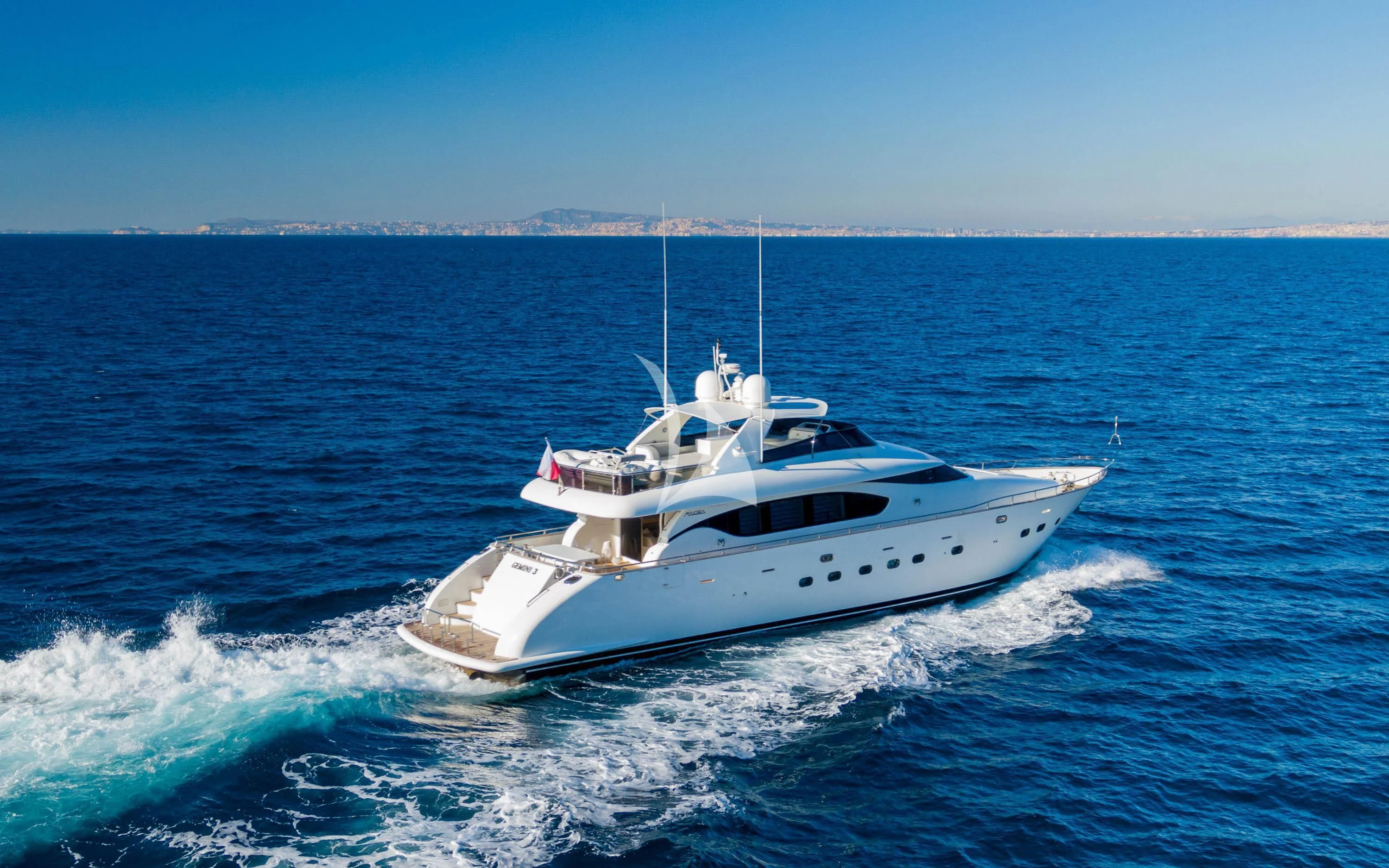 a boat on the water aboard GEMINI 3 Yacht for Charter