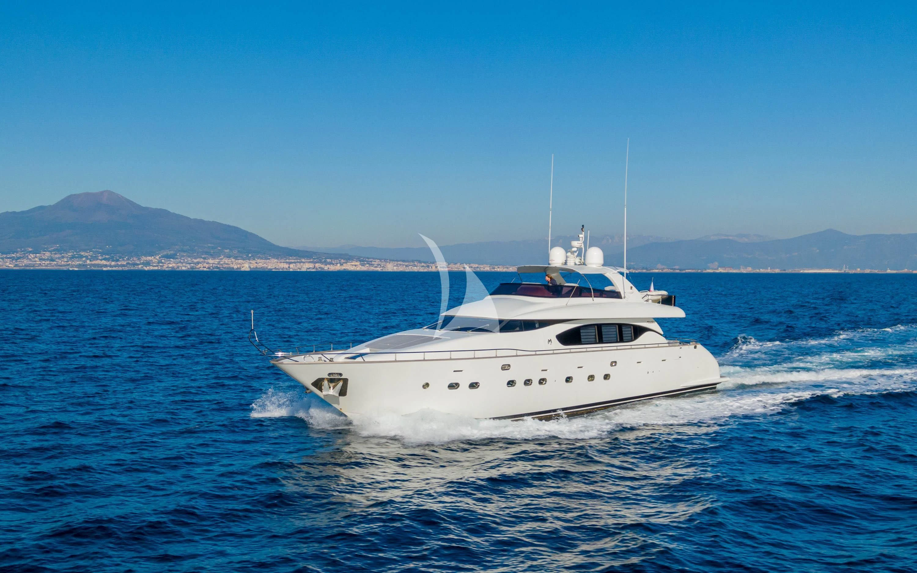 a white yacht in the water aboard GEMINI 3 Yacht for Charter