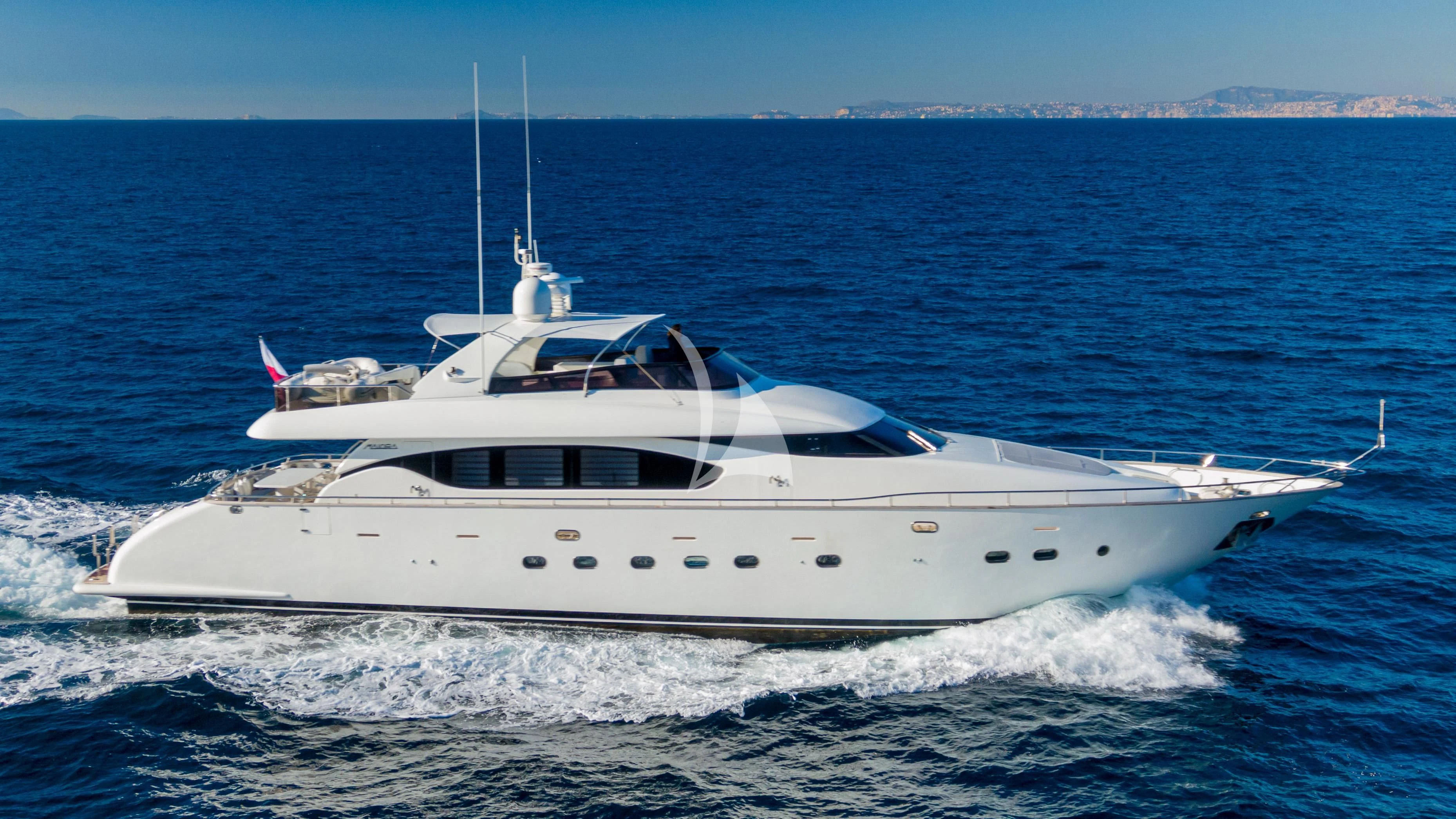 a white yacht in the water aboard GEMINI 3 Yacht for Charter