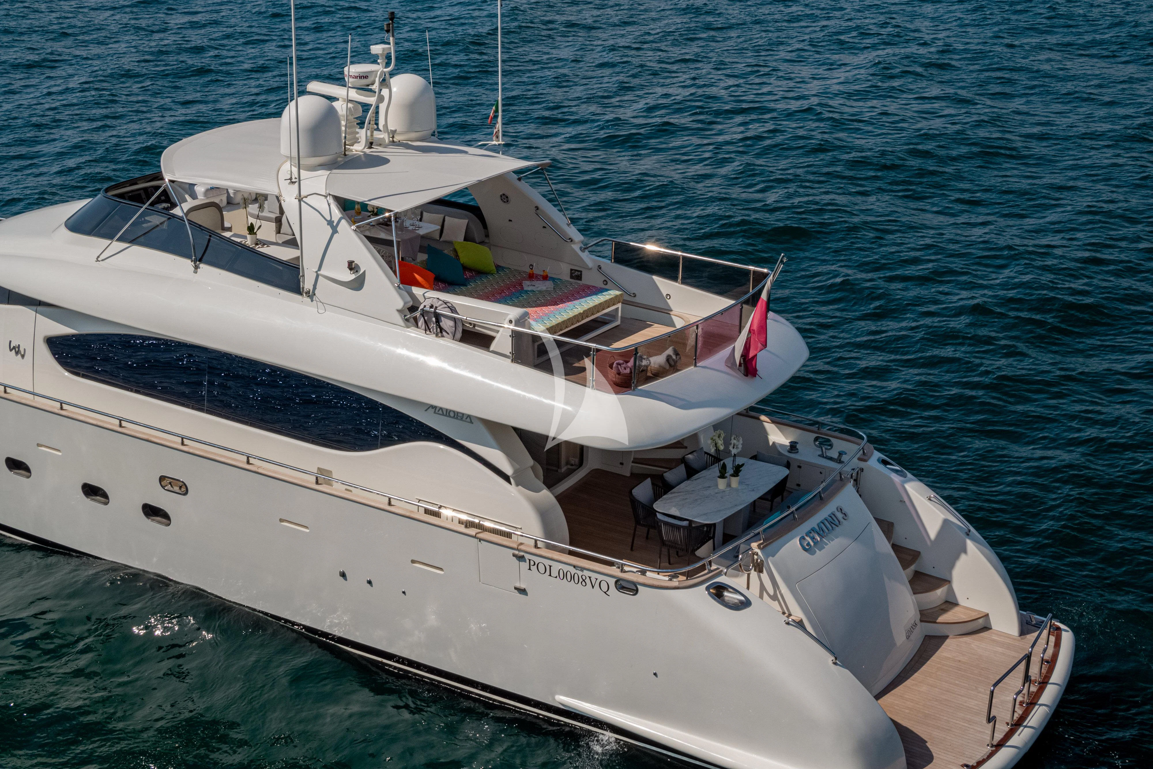 a boat on the water aboard GEMINI 3 Yacht for Charter