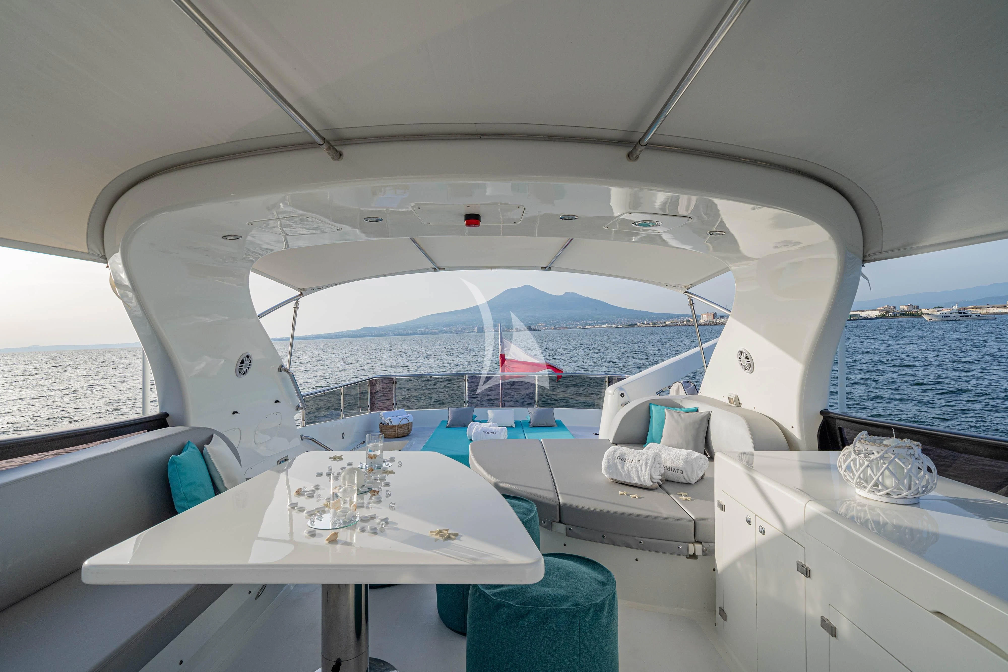 a boat on the water aboard GEMINI 3 Yacht for Charter