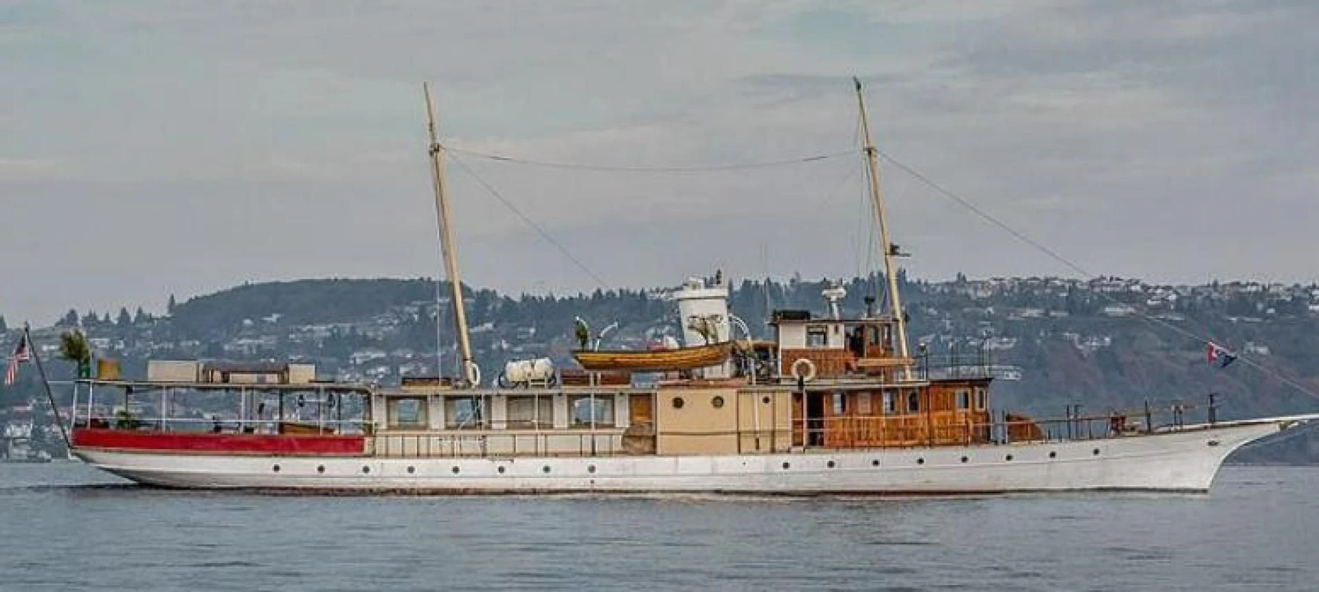 a large ship on the water aboard EL PRIMERO Yacht for Sale