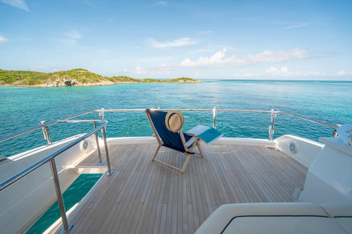 a chair on a dock aboard MARYBELLE Yacht for Sale