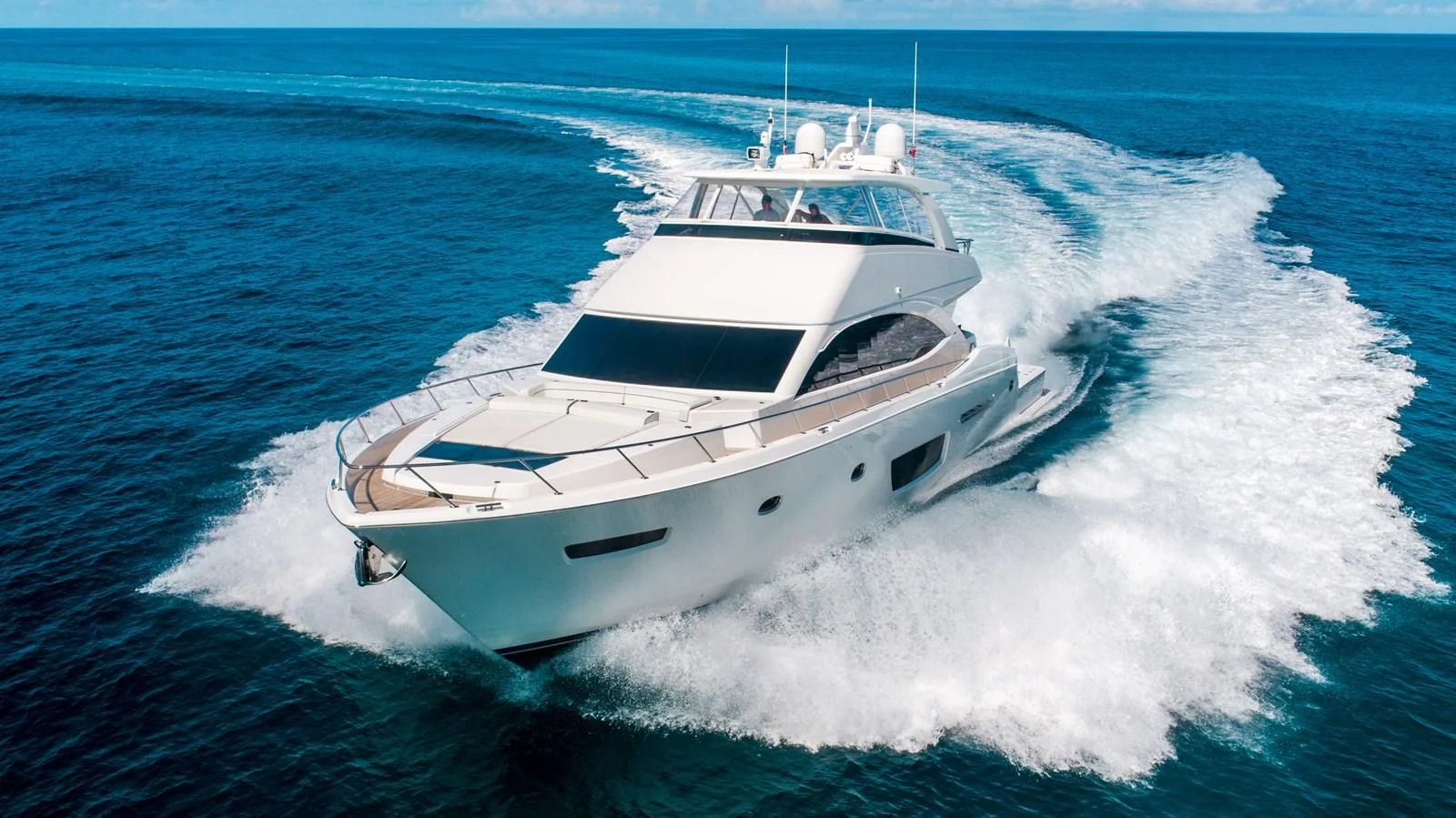 a white yacht on the water aboard MARYBELLE Yacht for Sale