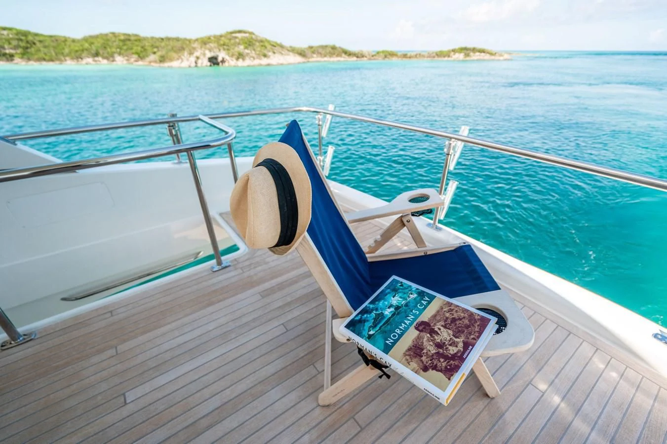 a book on a boat aboard MARYBELLE Yacht for Sale