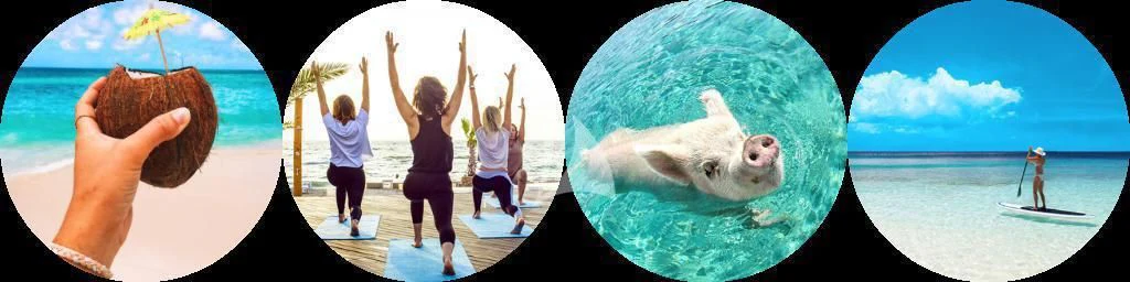 a collage of a person holding a large jellyfish aboard MARYBELLE Yacht for Sale