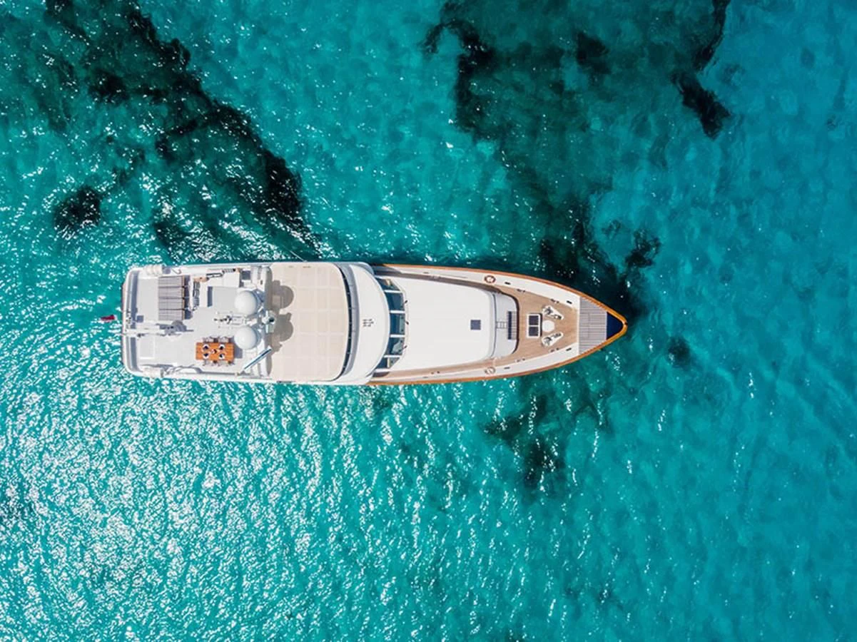 a white object in the water aboard CRISS C Yacht for Sale