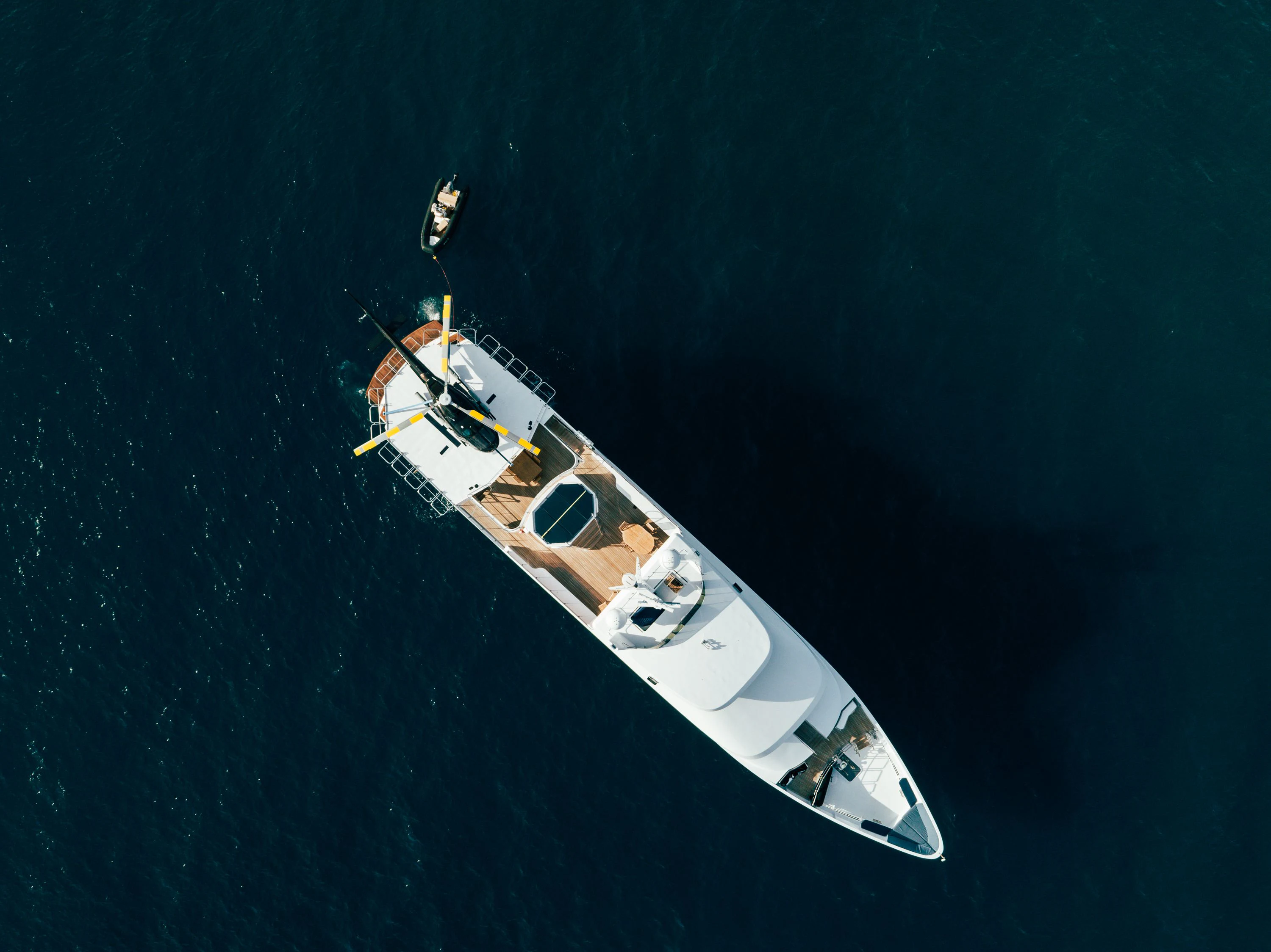 a boat in the water aboard AURORA Yacht for Charter