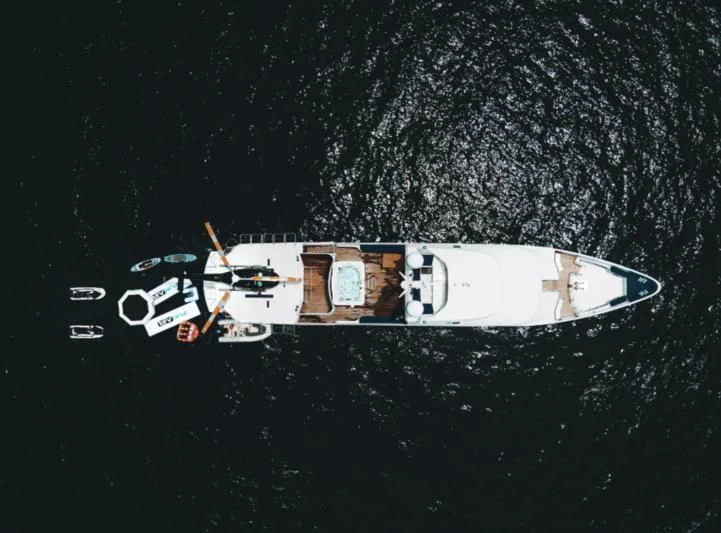 a boat in the water aboard AURORA Yacht for Charter