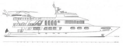 a drawing of a ship aboard AURORA Yacht for Charter