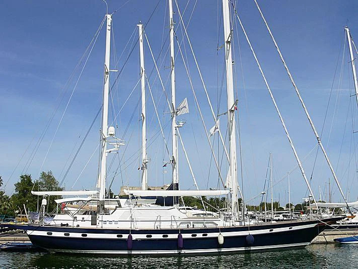 a boat in the water aboard BLACK MOLLY Yacht for Sale