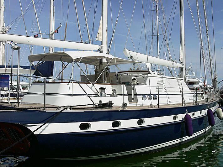 a boat in the water aboard BLACK MOLLY Yacht for Sale