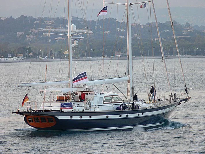 a boat on the water aboard BLACK MOLLY Yacht for Sale
