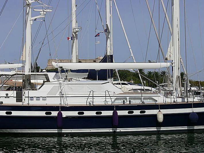 a boat in the water aboard BLACK MOLLY Yacht for Sale
