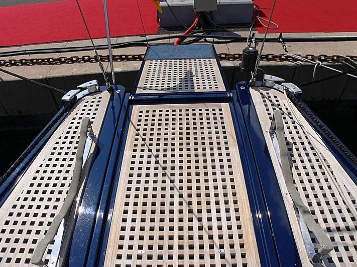 a close-up of a solar panel aboard BLACK MOLLY Yacht for Sale