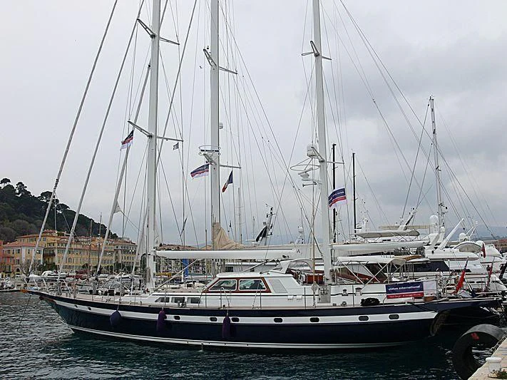 a boat on the water aboard BLACK MOLLY Yacht for Sale