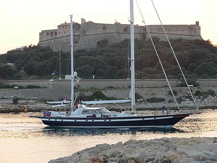 a boat on the water aboard BLACK MOLLY Yacht for Sale