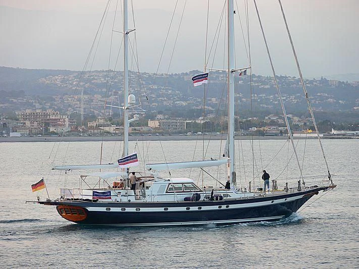 a boat on the water aboard BLACK MOLLY Yacht for Sale