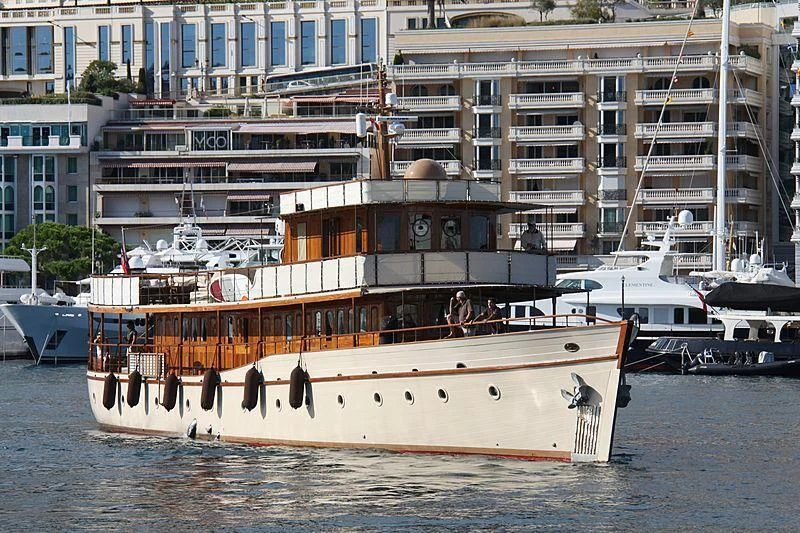 a boat in the water aboard OVER THE RAINBOW OF LONDON Yacht for Charter