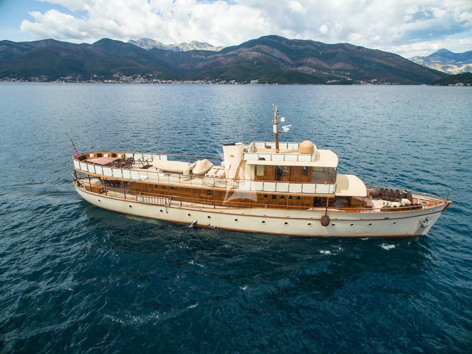 a large ship in the water aboard OVER THE RAINBOW OF LONDON Yacht for Charter