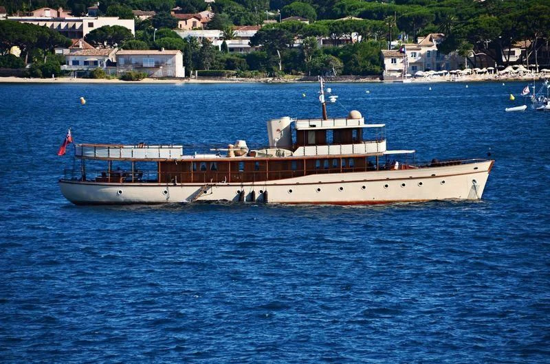 a boat on the water aboard OVER THE RAINBOW OF LONDON Yacht for Charter