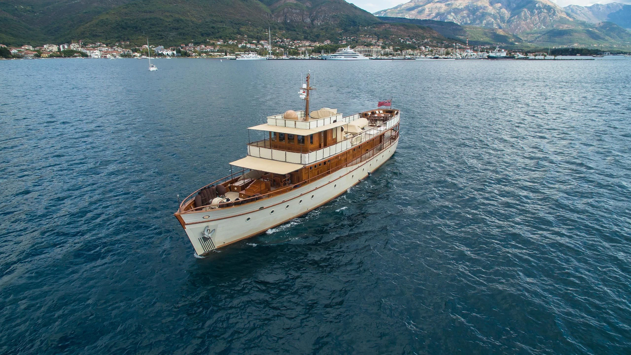 a boat in the water aboard OVER THE RAINBOW OF LONDON Yacht for Charter