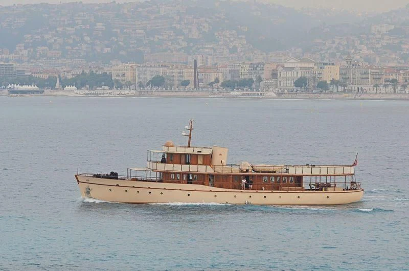 a large ship in the water aboard OVER THE RAINBOW OF LONDON Yacht for Charter