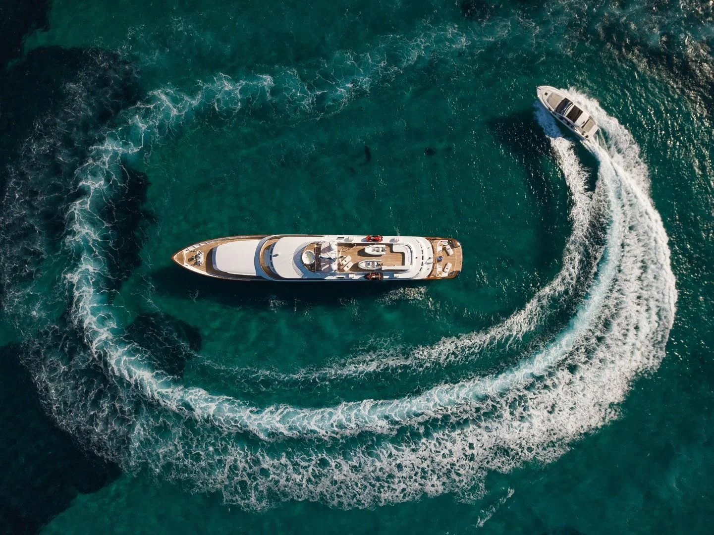 a boat in the water aboard WIND OF FORTUNE Yacht for Charter