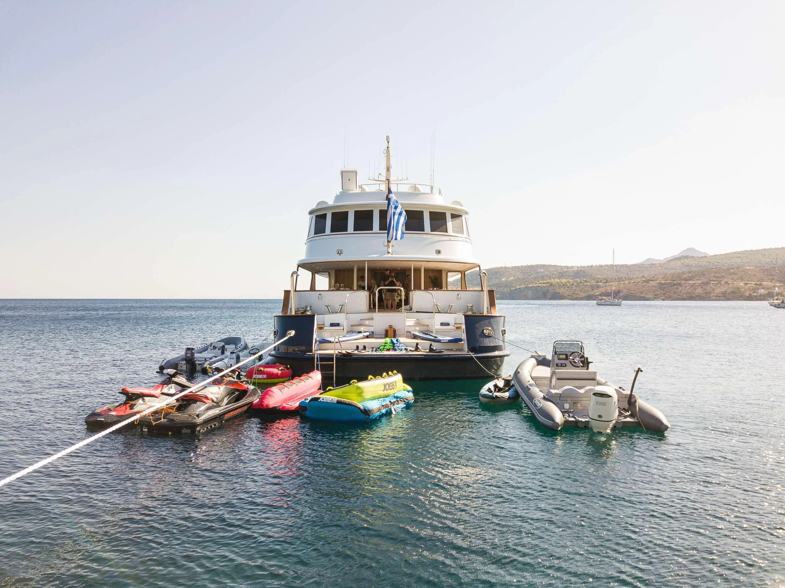 a boat on the water aboard WIND OF FORTUNE Yacht for Charter
