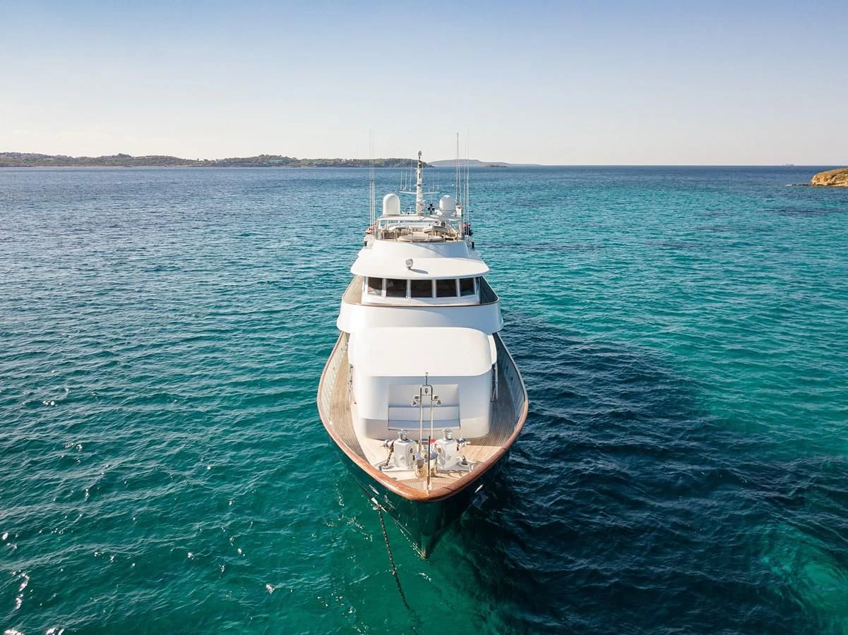 a boat in the water aboard WIND OF FORTUNE Yacht for Charter