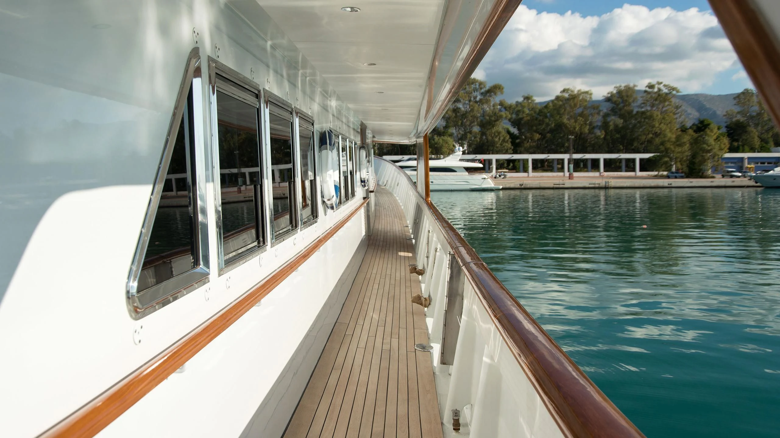 a boat on the water aboard WIND OF FORTUNE Yacht for Charter