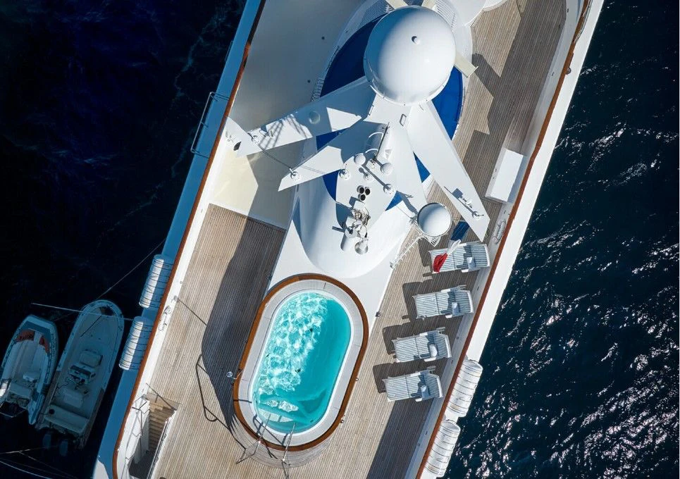 a satellite in space aboard LADY BEATRICE Yacht for Sale