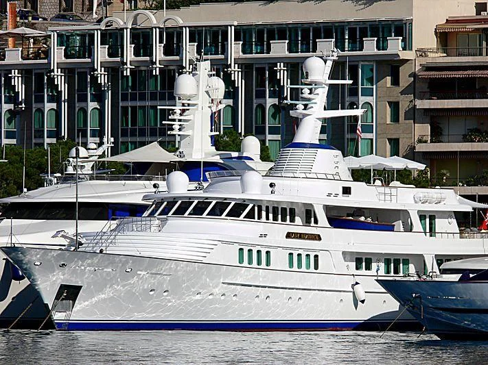 a large white boat in the water aboard LADY BEATRICE Yacht for Sale