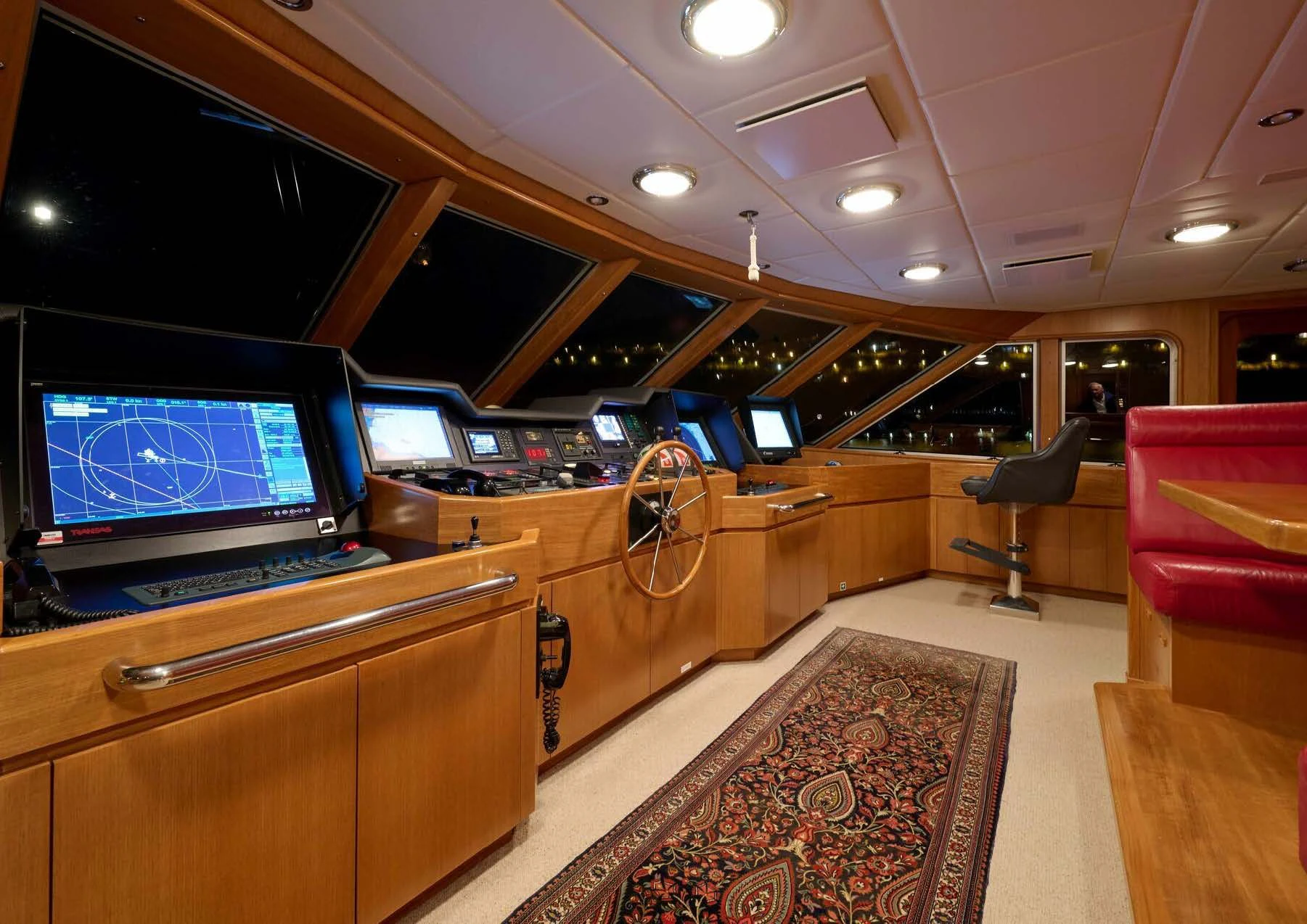 a room with a tv and a couch aboard LADY BEATRICE Yacht for Sale