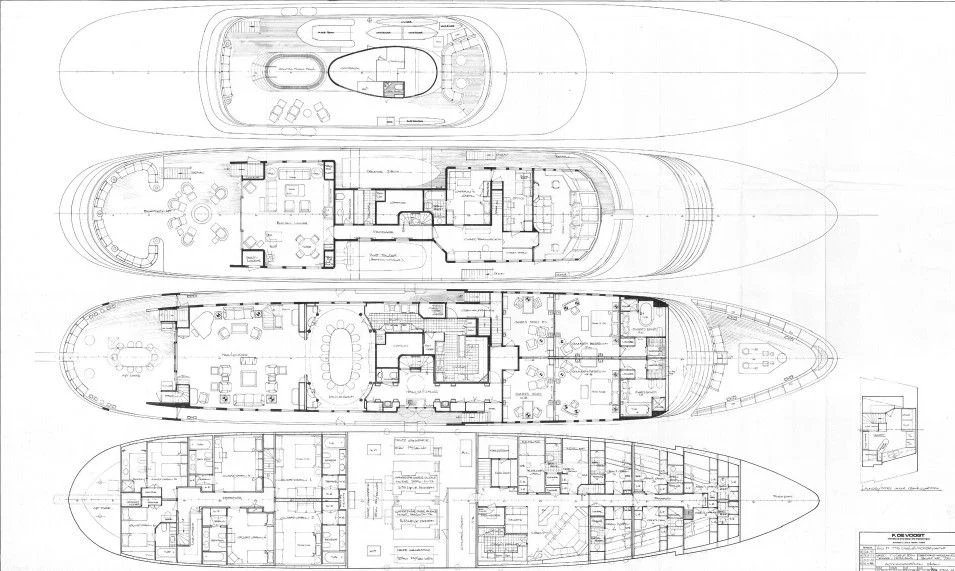 diagram, engineering drawing aboard LADY BEATRICE Yacht for Sale