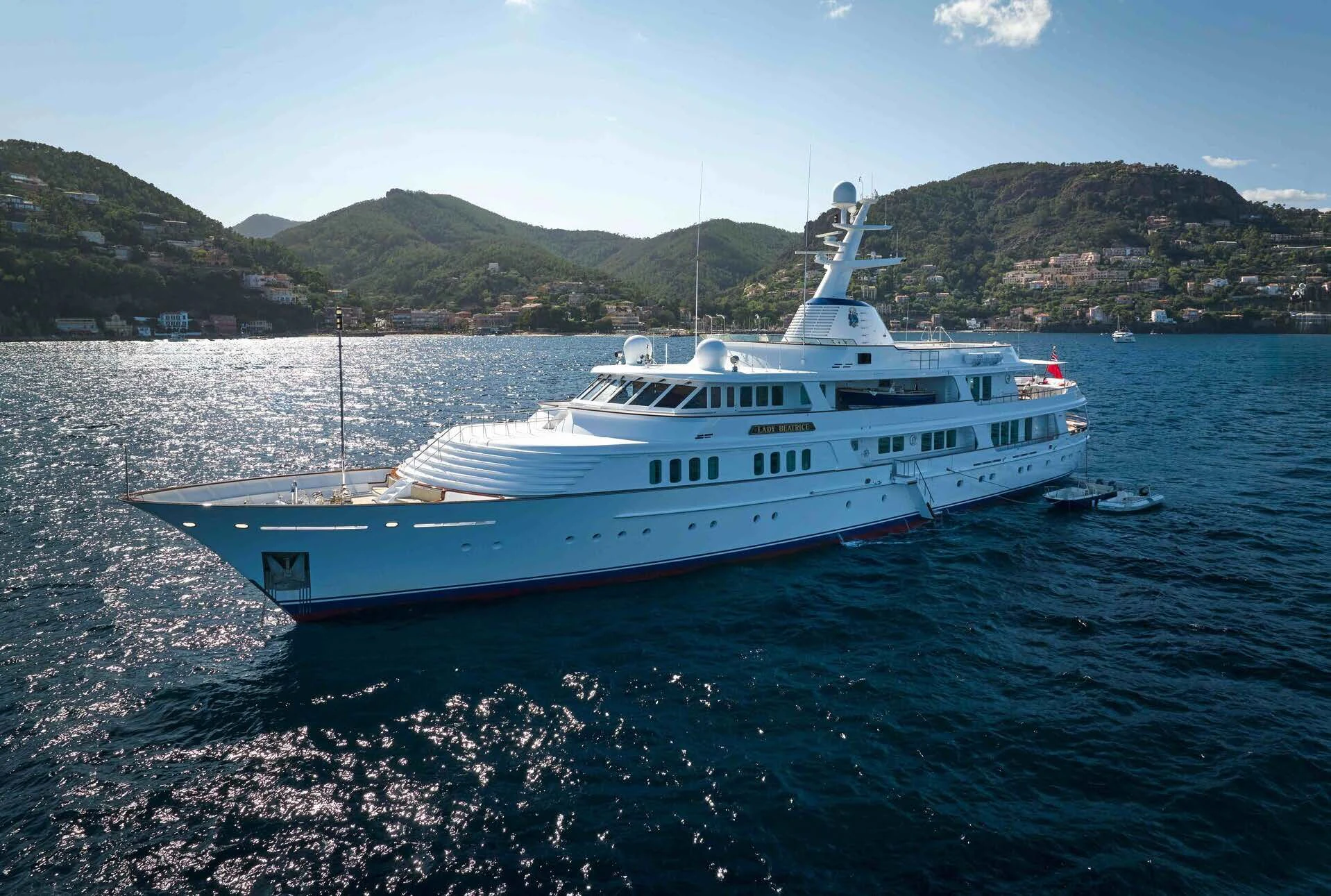 a boat in the water aboard LADY BEATRICE Yacht for Sale