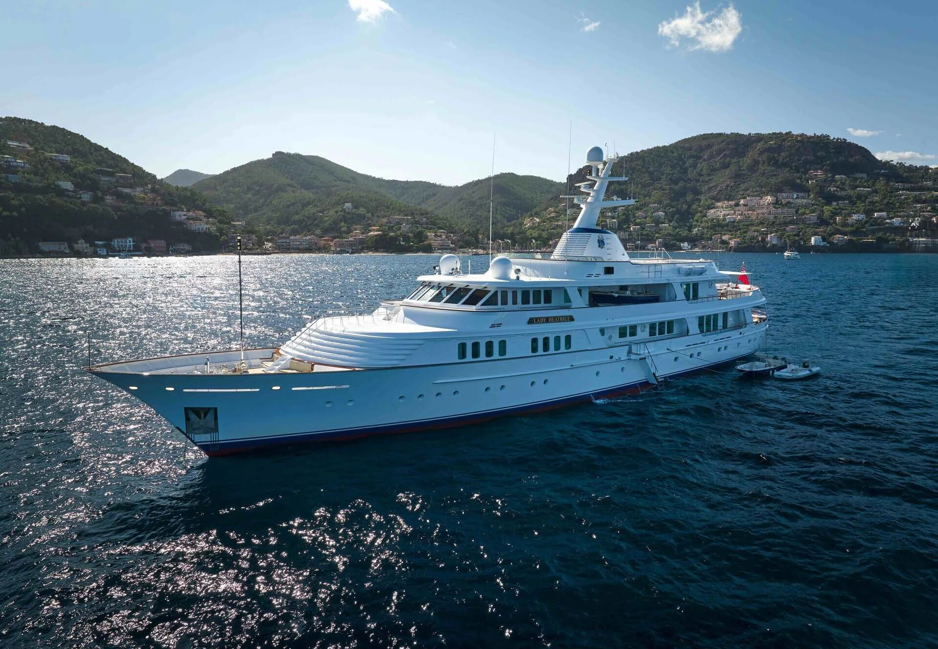 a boat in the water aboard LADY BEATRICE Yacht for Sale