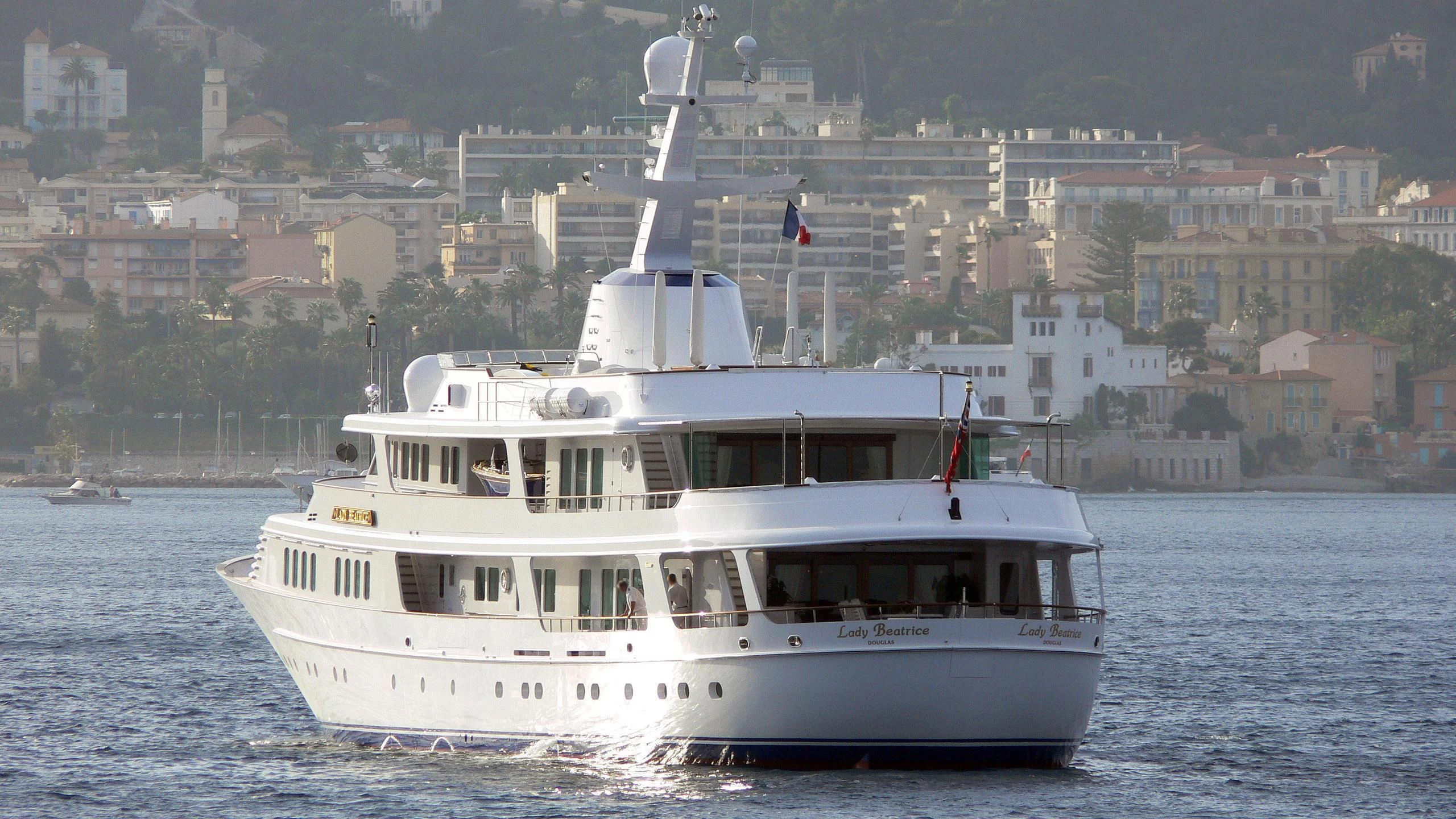 a boat on the water aboard LADY BEATRICE Yacht for Sale