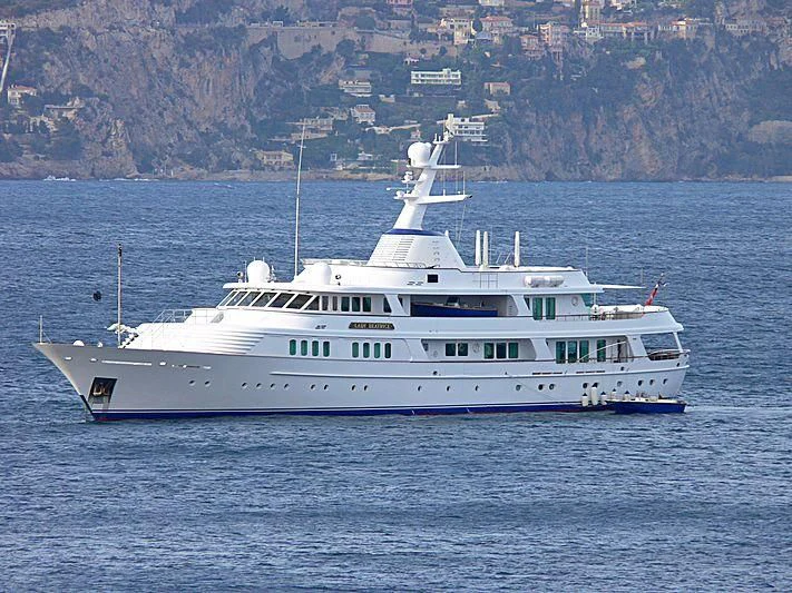 a white boat in the water aboard LADY BEATRICE Yacht for Sale