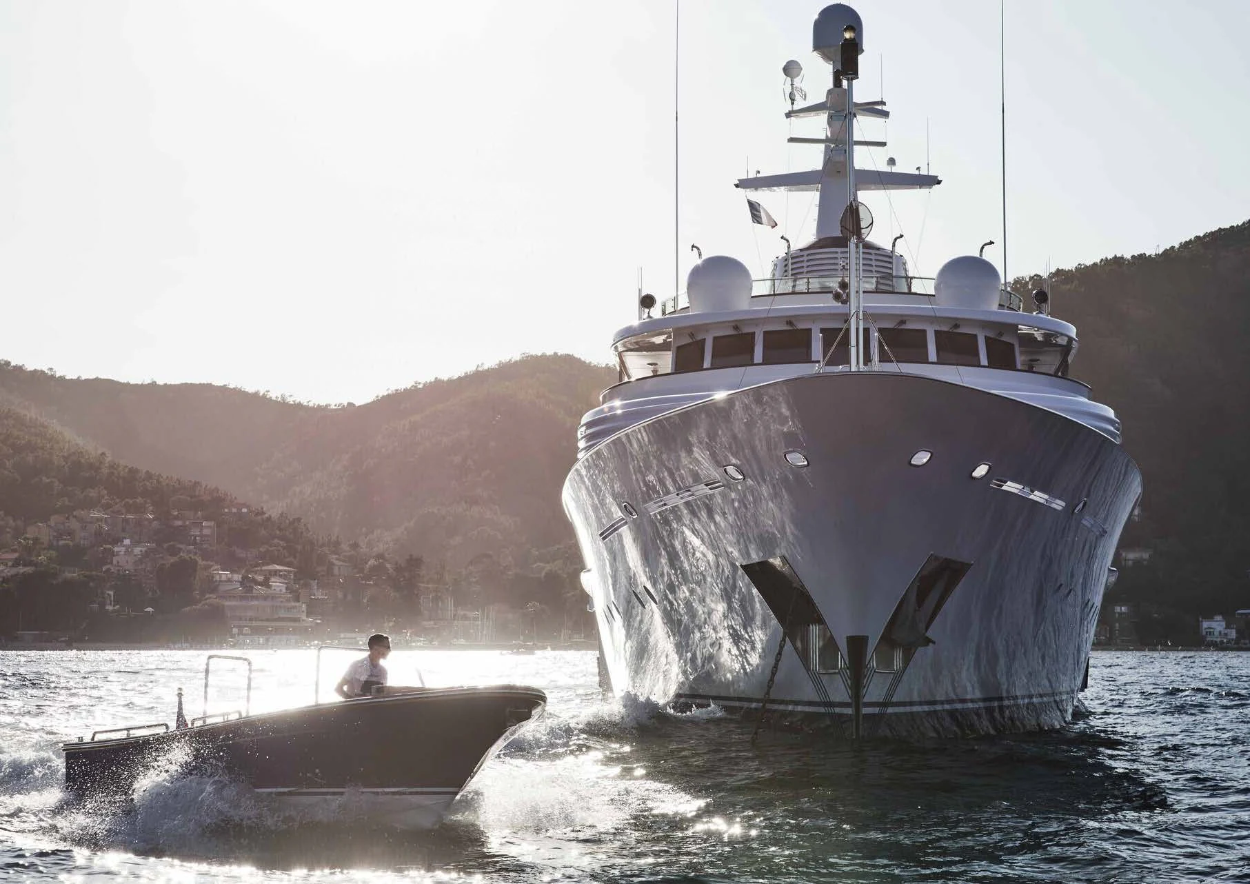 a large boat in the water aboard LADY BEATRICE Yacht for Sale