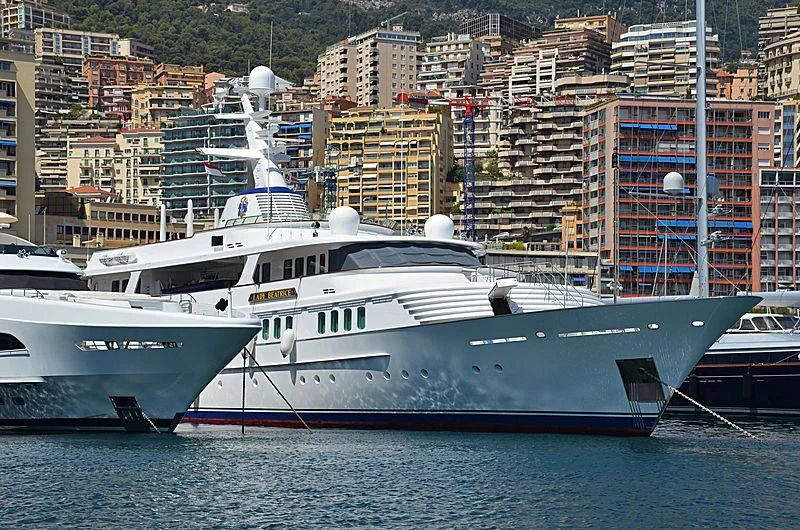 a large boat in the water aboard LADY BEATRICE Yacht for Sale
