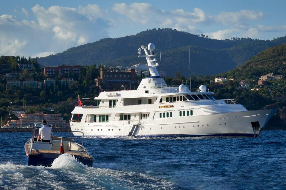 a boat in the water aboard LADY BEATRICE Yacht for Sale