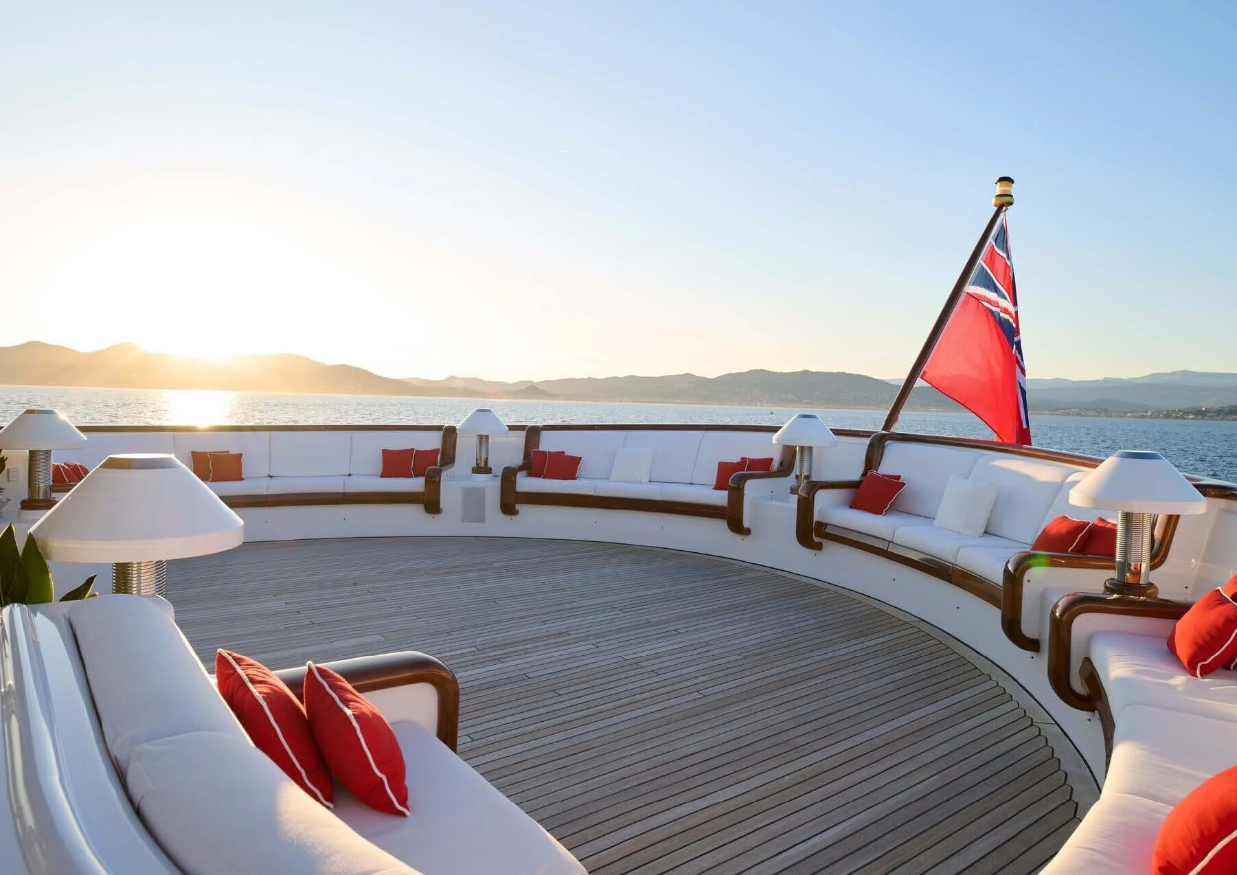 a flag on a boat aboard LADY BEATRICE Yacht for Sale