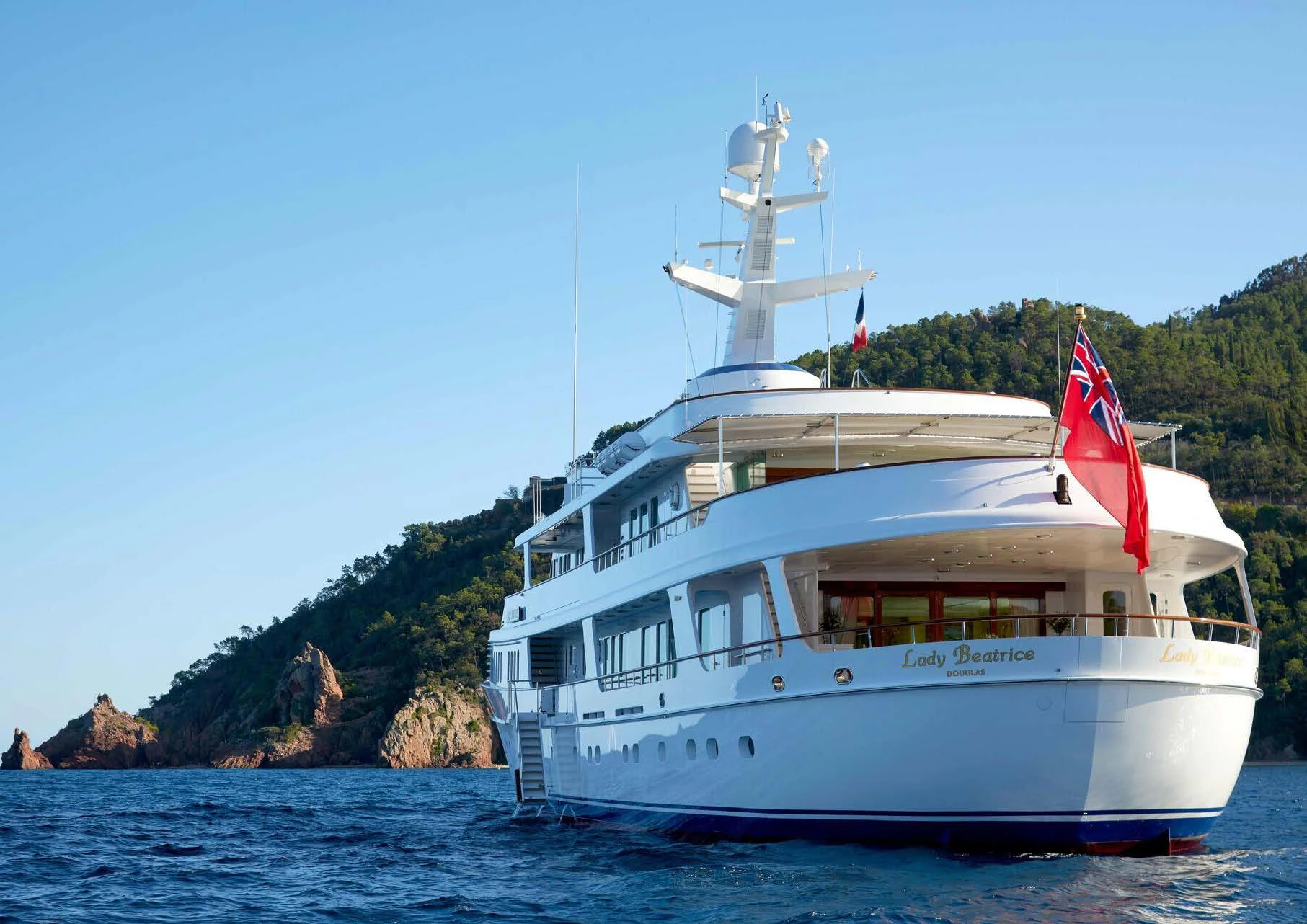 a boat on the water aboard LADY BEATRICE Yacht for Sale