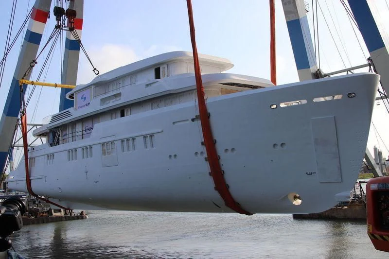a large white ship aboard PROMISE Yacht for Sale