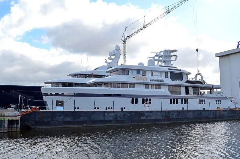 a large white boat aboard PROMISE Yacht for Sale