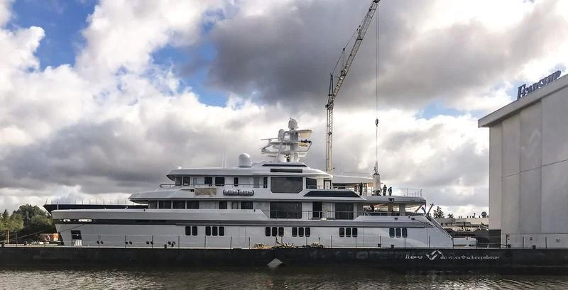 a large white boat aboard PROMISE Yacht for Sale
