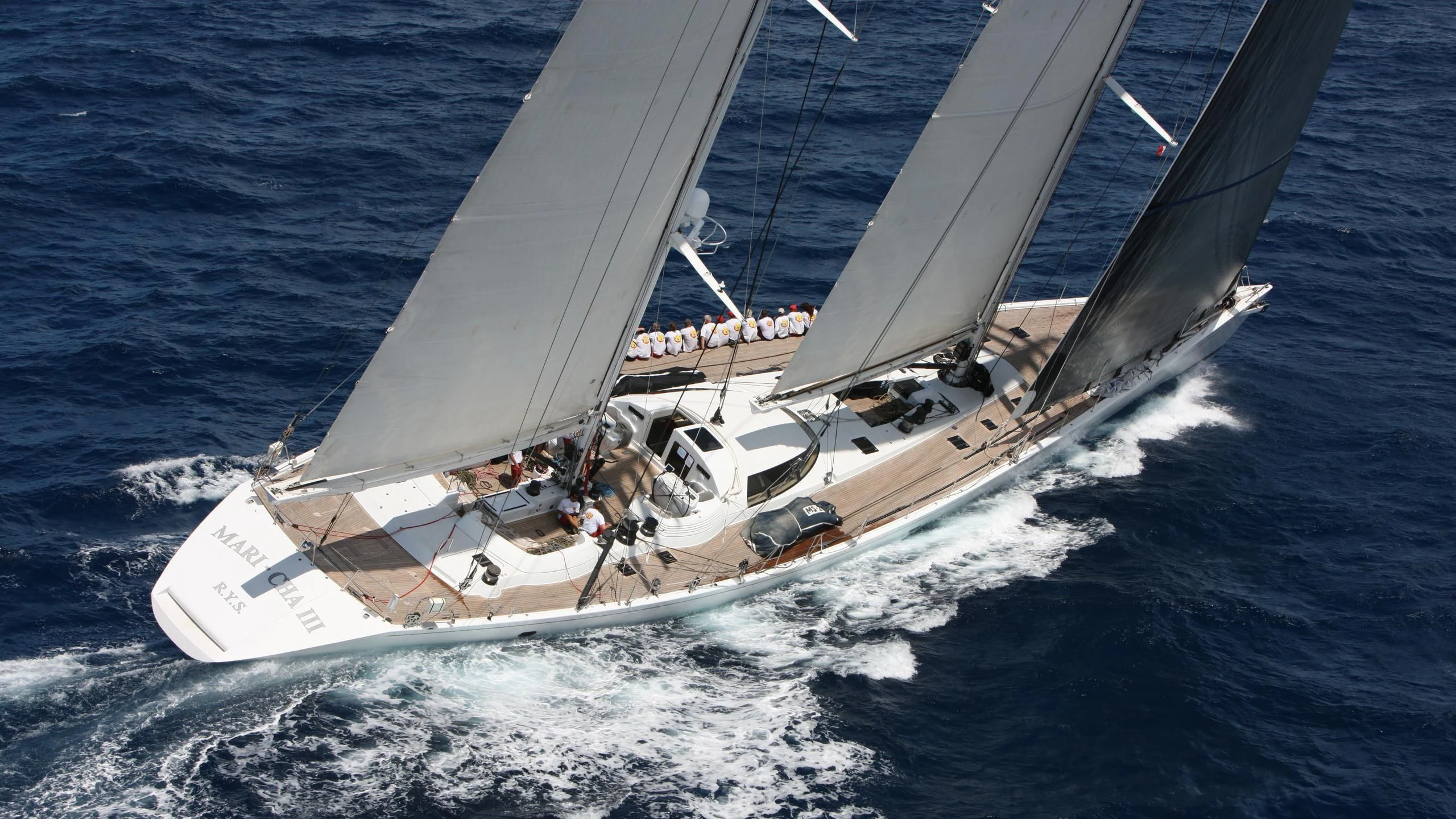 a sailboat on the water aboard MARI-CHA III Yacht for Sale